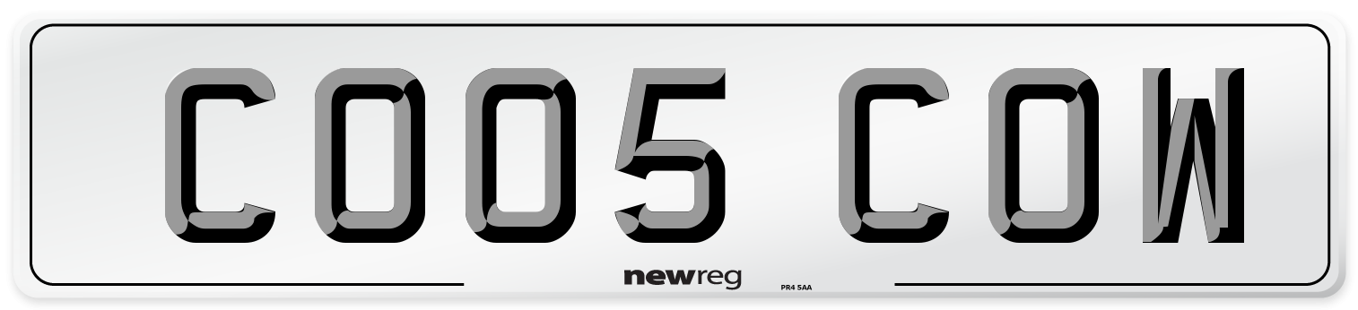 CO05 COW Number Plate from New Reg